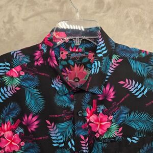 Retro Rifle Size XL Black Hawaiian Guns Shirt Short Sleeve Button Up Tropics